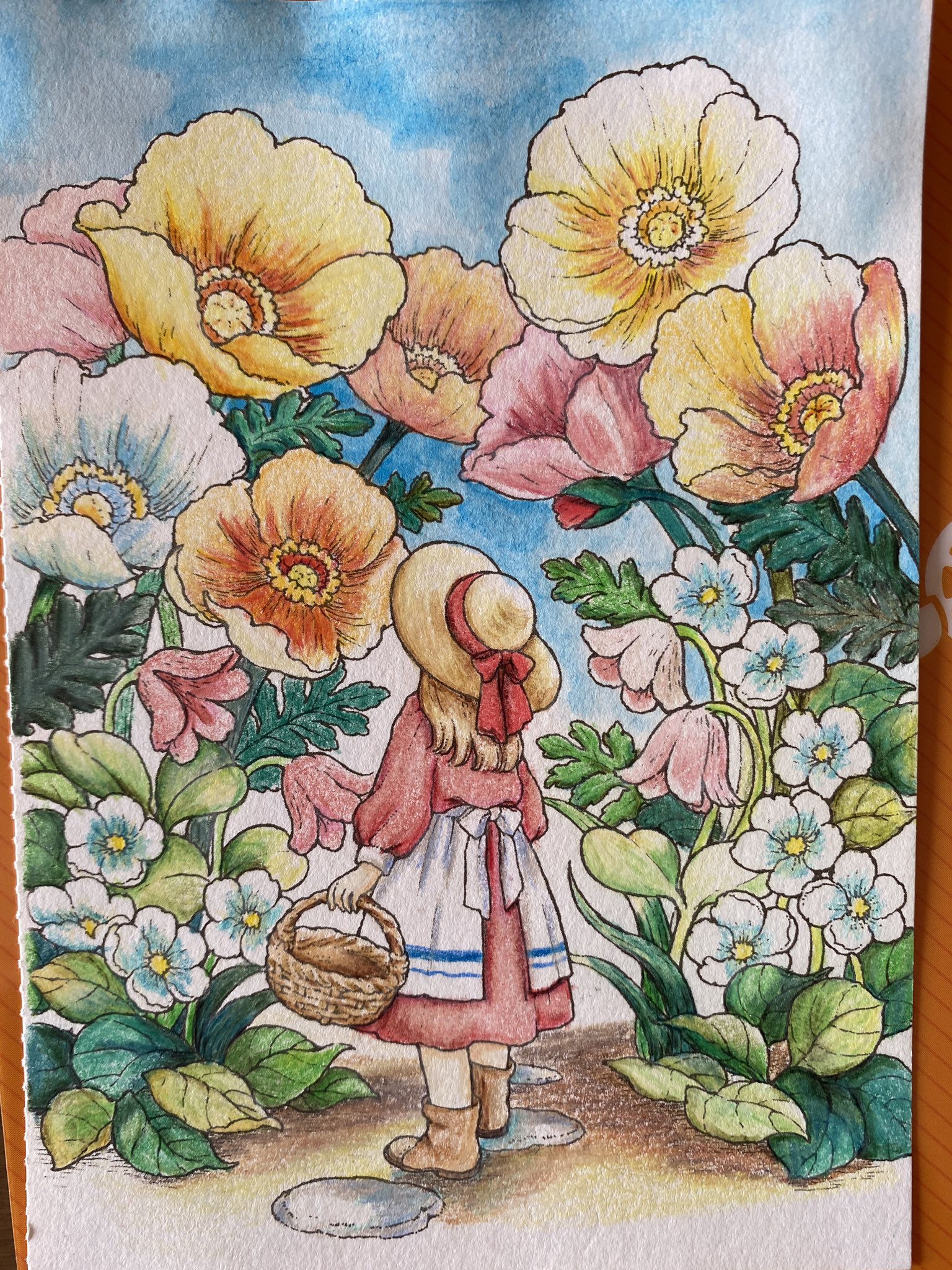 ゆの 塗り絵完成しました 背景に水彩絵の具使いました 楽しかったです 大人の塗り絵 森の少女の物語 井田千秋 色鉛筆 水彩絵の具 塗り絵好きさんと繋がりたい T Co 7hw0ccakva Twitter