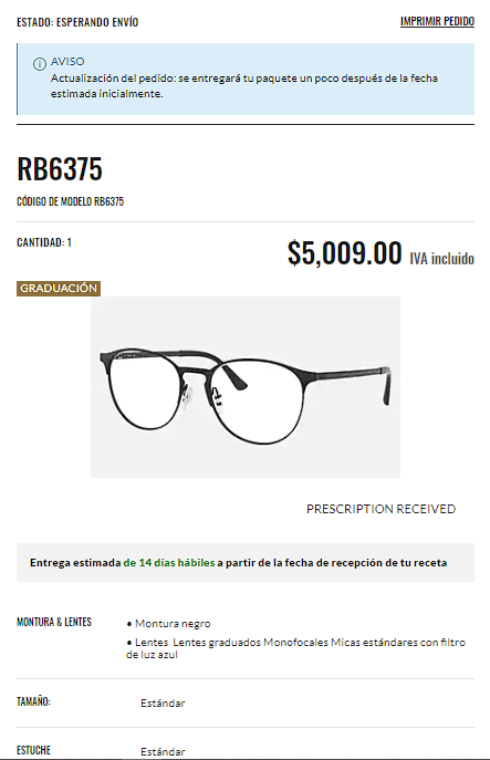 jcherlo's tweet photo. Ojala las futuras generaciones nazcan sin miopía, astigmatismo u otros, por la lentitud y mal servicio al cliente que tienen al realizar un pedido, este soy yo sin mis lentes @ray_ban, ESTO NO ES CHISTE AQUI ESTA MI PEDIDO. https://t.co/veIDFFlqcs