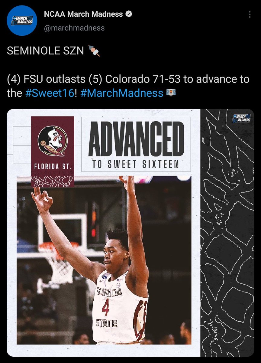 seminole4life22's tweet photo. 16 points = cruises past

15 points = dominates

18 points = outlasts https://t.co/d6MYMm6tDP