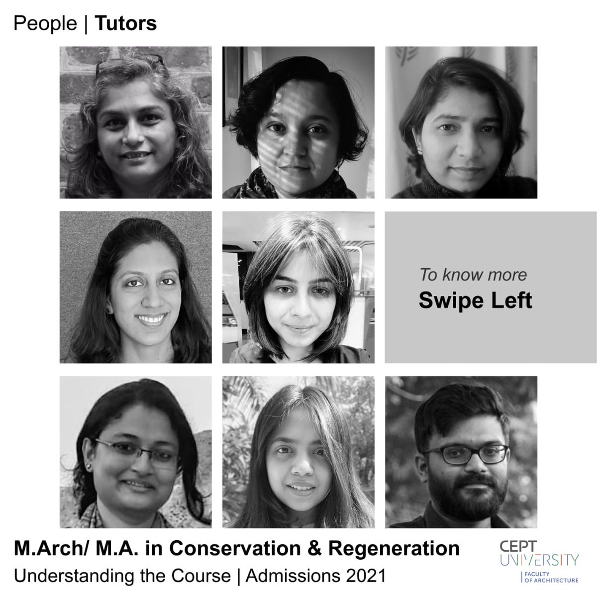 chccept's tweet photo. Meet the tutors of M.Arch/ M.A. in Conservation and Regeneration at CEPT

Admissions opening soon

https://t.co/689oAKq7uh

@lowercasevowels @Mrudula_Mane @ashna2106 @SarveshAlshi @CEPTUniversity1 https://t.co/PVrX2Wfi4b