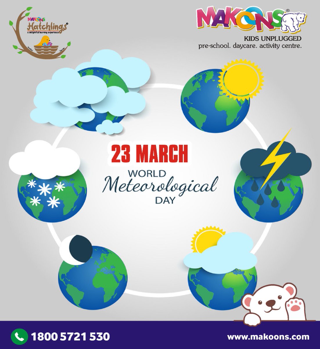 makoonsschool's tweet photo. To walk into nature is to witness a thousand miracles. Nature is the art of God. Happy world meteorological day. #worldmetrologicalday #makoonsplayschool #earlylearning101 #bestplayschool #playschoolactivities #Makoons #PreschoolFranchise #makoonspreschool https://t.co/Ssfmf2vVQq