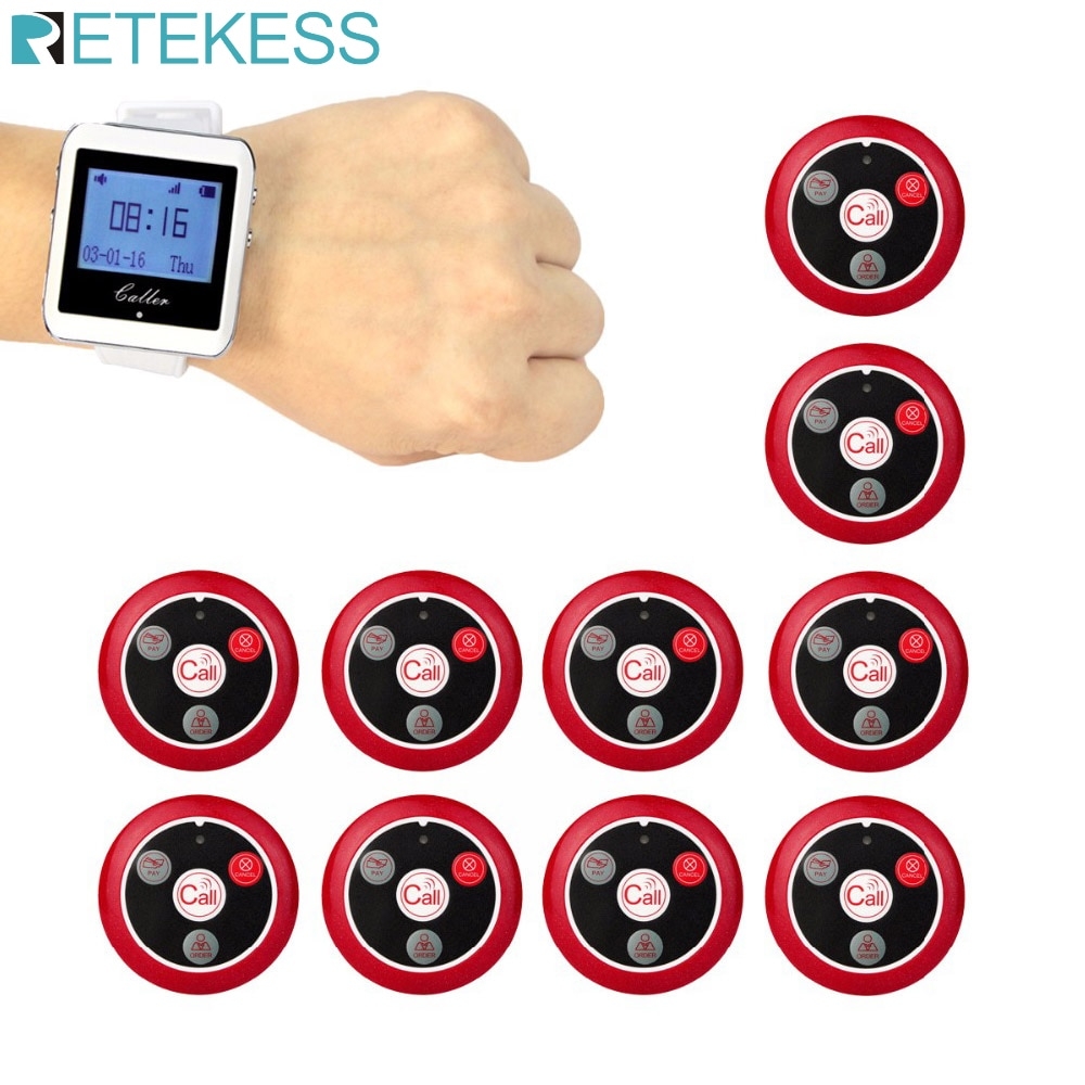 #promo_offer RETEKESS Wireless Waiter Calling System For Restaurant Service Pager System Guest Pager Watch Receiver+10 Call Buttons F3288B electronics-gadget.com/retekess-wirel…