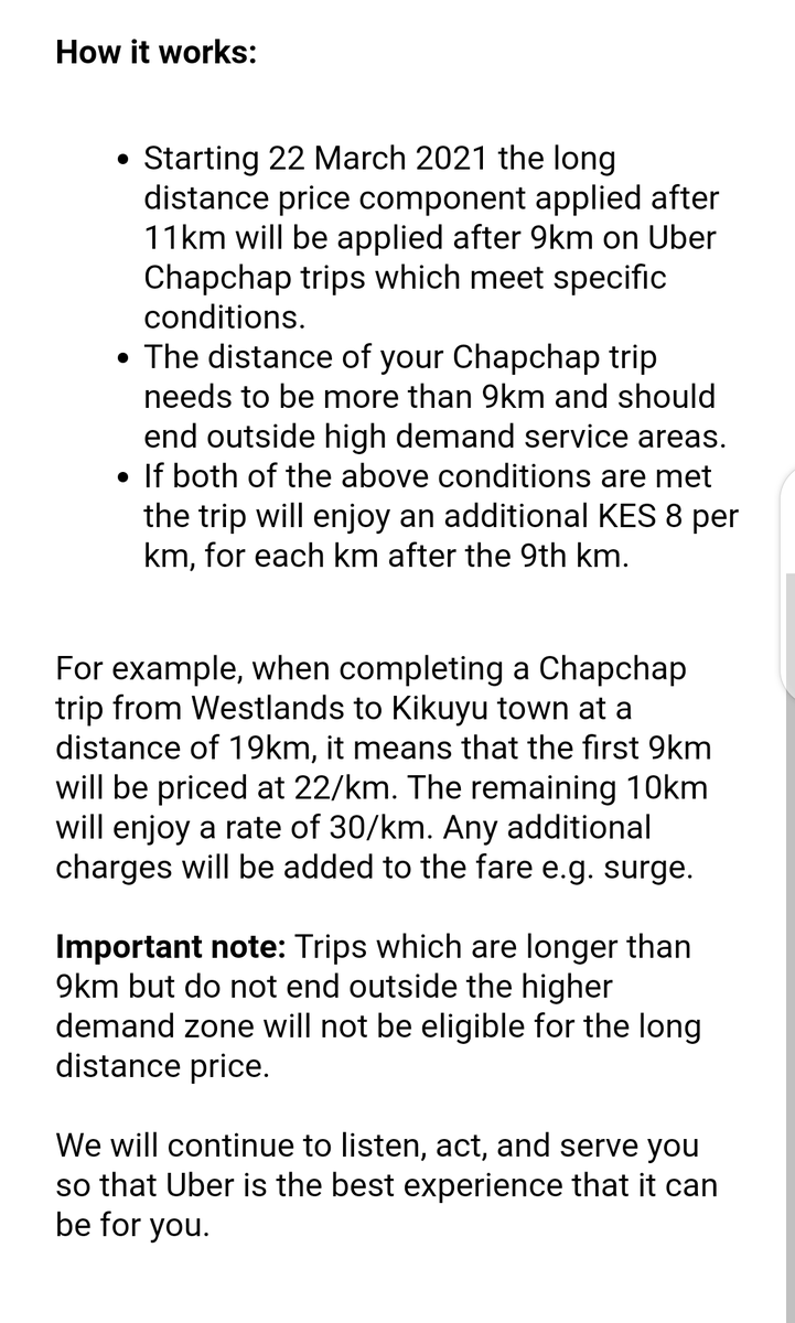 ke_uber's tweet photo. @Uber_Support @uber_kenya now that you've reviewed long trips, time to review the whole pricing on the platform independently without looking at other apps. Start by increasing base fare to between 150-200. https://t.co/XaudFYtddP
