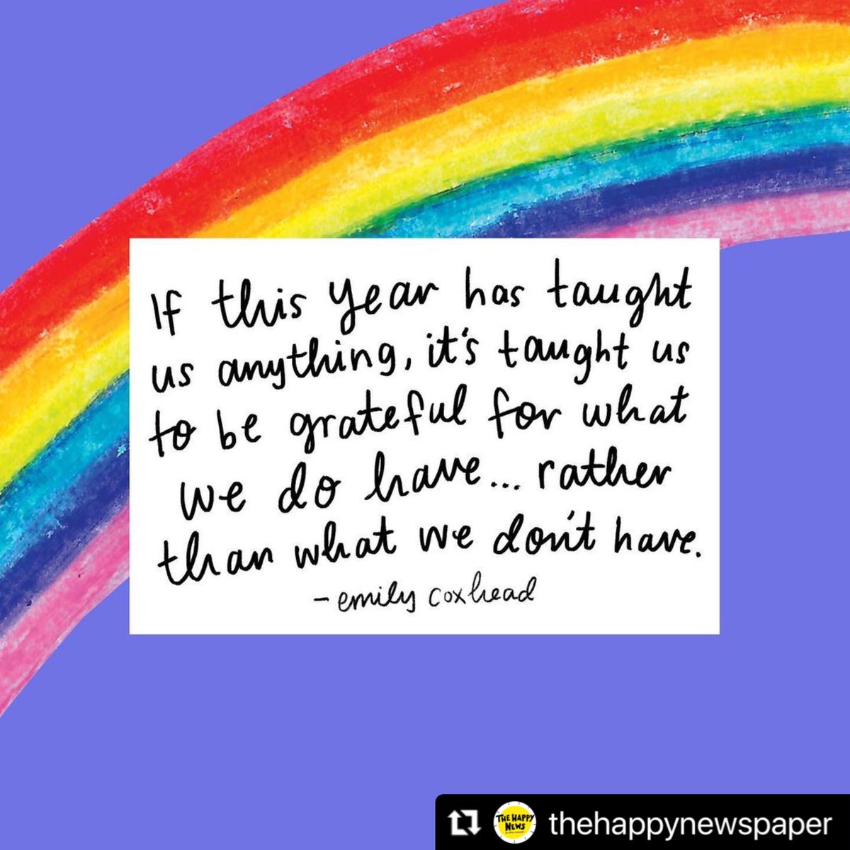thepowerofcheer's tweet photo. Share a story about your personal growth this past year using #PowerofCheer. #spreadcheer #grow Repost @thehappynewspaper @emilycoxhead
・・・
If 2020 has taught us anything, it’s taught us to be grateful for what we do have ...rather than what we don’t have 🌈 @emilycoxhead https://t.co/BtzgU2H134