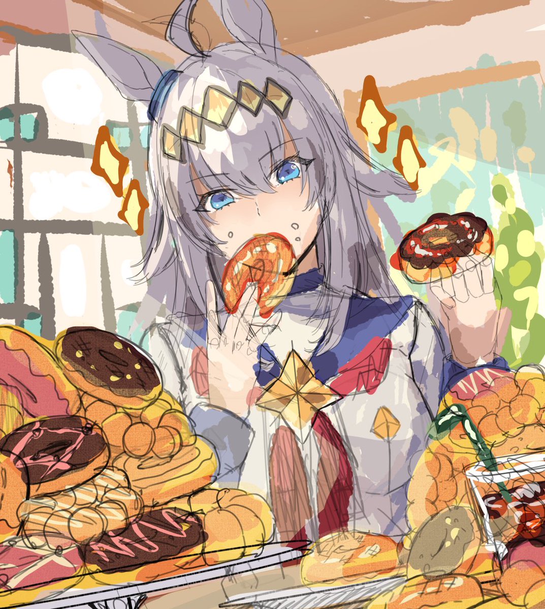 0以上 かわいい ドーナツ 食べる イラスト Josspictureftikz