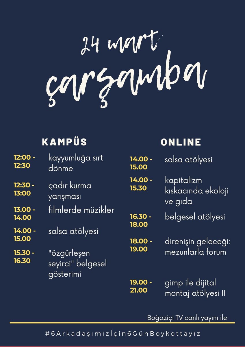 nocontextBOUN's tweet photo. Boğaziçi Boykotta: Direniş Festivali

Etkinlik detayları ve katılım için: https://t.co/PTWx1Ojgyq

#6TutukluArkadaşımızİçin6GünBoykottayız https://t.co/f6dFolLH5Q