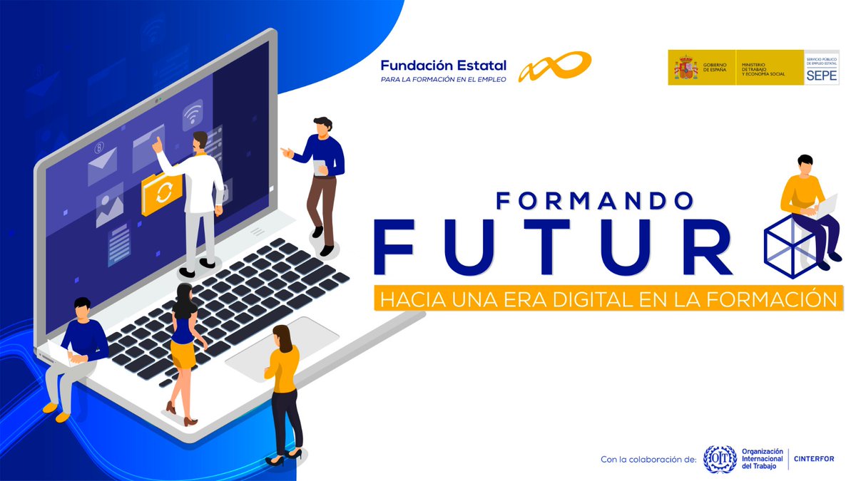 SEDIAgob's tweet photo. 👥La SE @carmeartigas interviene esta tarde para hablar sobre “Las personas y la digitalización” en el evento "Formando Futuro. Hacia una era digital en la formación" organizado por @empleo_SEPE , @Fundae_es y @OITCinterfor 

⏰17:10h
🔗https://t.co/opXQ320wbl https://t.co/oFGz5jhpBU