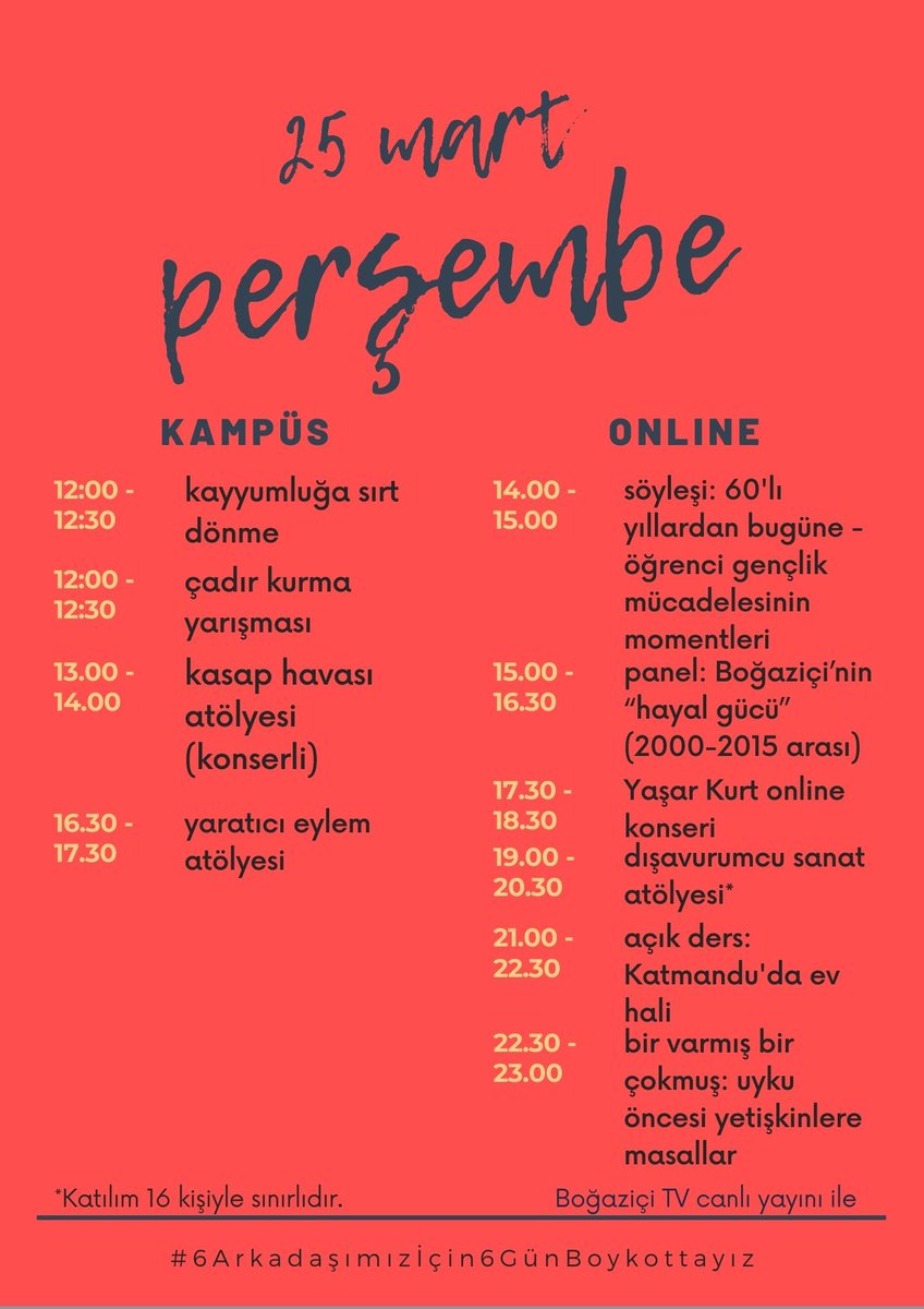 nocontextBOUN's tweet photo. Boğaziçi Boykotta: Direniş Festivali

Etkinlik detayları ve katılım için: https://t.co/PTWx1Ojgyq 

#6TutukluArkadaşımızİçin6GünBoykottayız 
#KabulEtmiyoruzVazgeçmiyoruz https://t.co/OGvqljvaHP