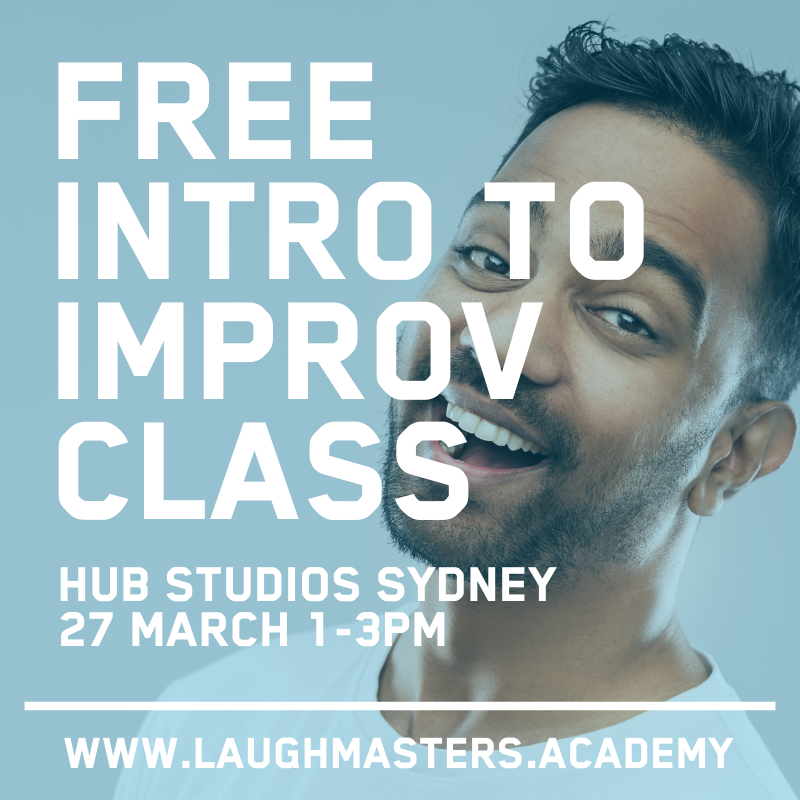 laughmasters's tweet photo. Get off Zoom and get into a FREE intro to improv class.  Book now at https://t.co/Fy9pz6MMlC #free #improv class this weekend. Sat. 27 March in Sydney. https://t.co/f9M2E7lW1U
