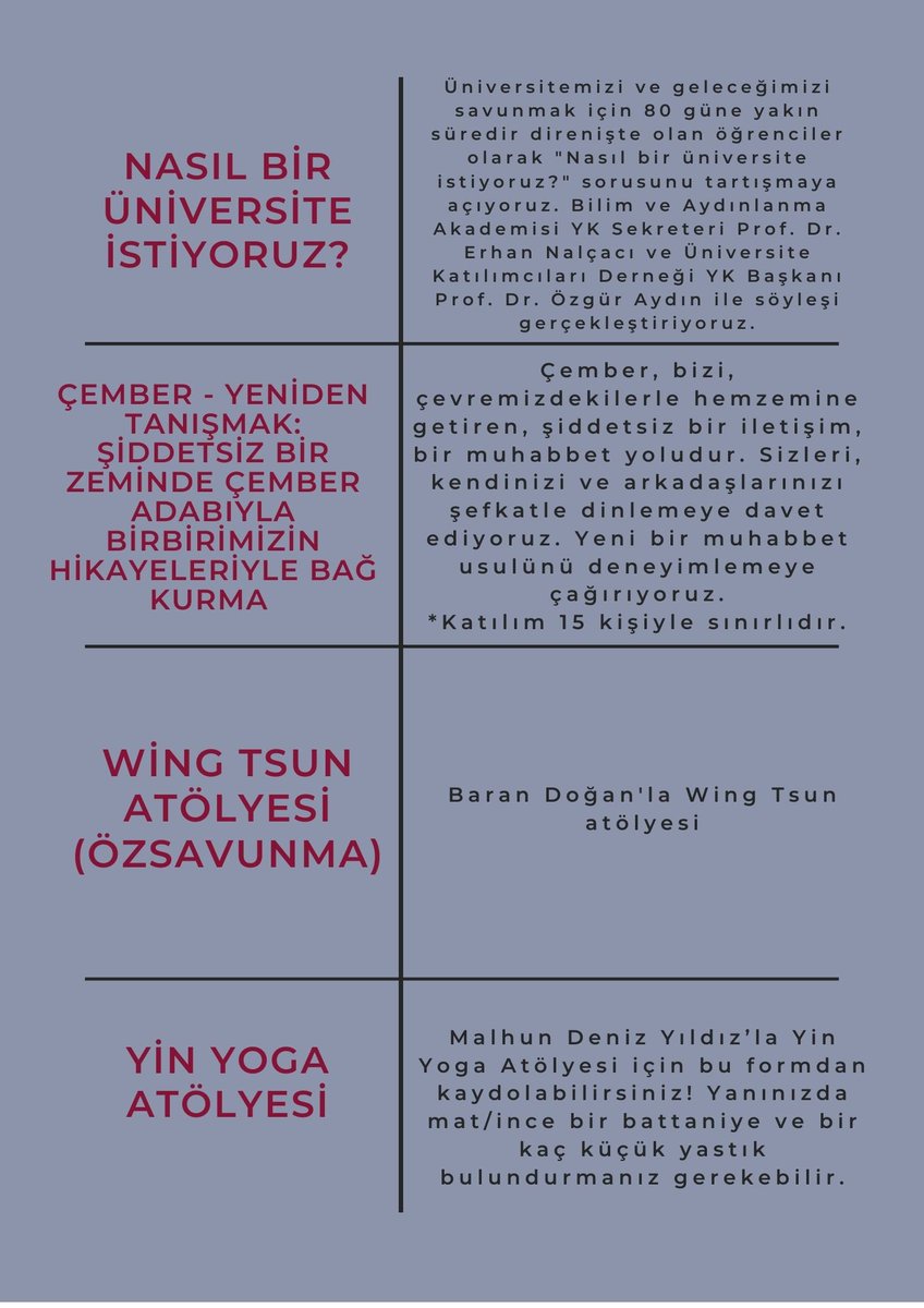 nocontextBOUN's tweet photo. Boğaziçi Boykotta: Direniş Festivali

Etkinlik detayları ve katılım için: https://t.co/PTWx1Ojgyq 

#6TutukluArkadaşımızİçin6GünBoykottayız 
#KabulEtmiyoruzVazgeçmiyoruz https://t.co/zgTmbM3QU0