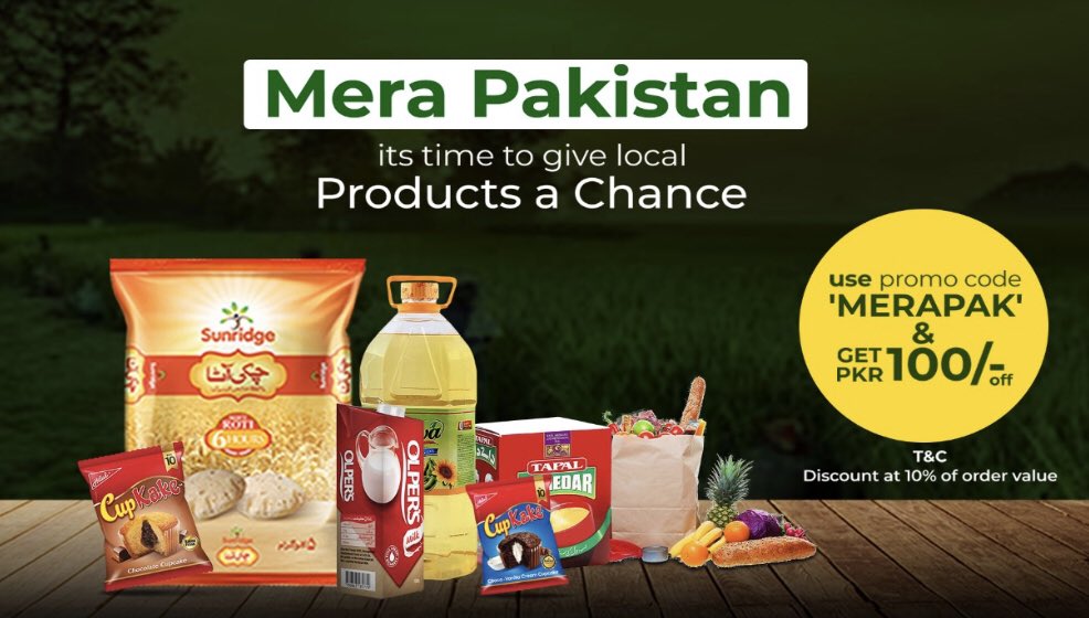 dheetafridian__'s tweet photo. Now buy your favourite products from OctoberNow, and say it proudly that #MadeInPakistan.
Use promo code “Mera Pak”
And get PKR 100 off on products.
#OctoberNow
#PakistanResolutionDay
#AfridiKiNayiTeam
@SAfridiOfficial https://t.co/F9m9oXTtFL