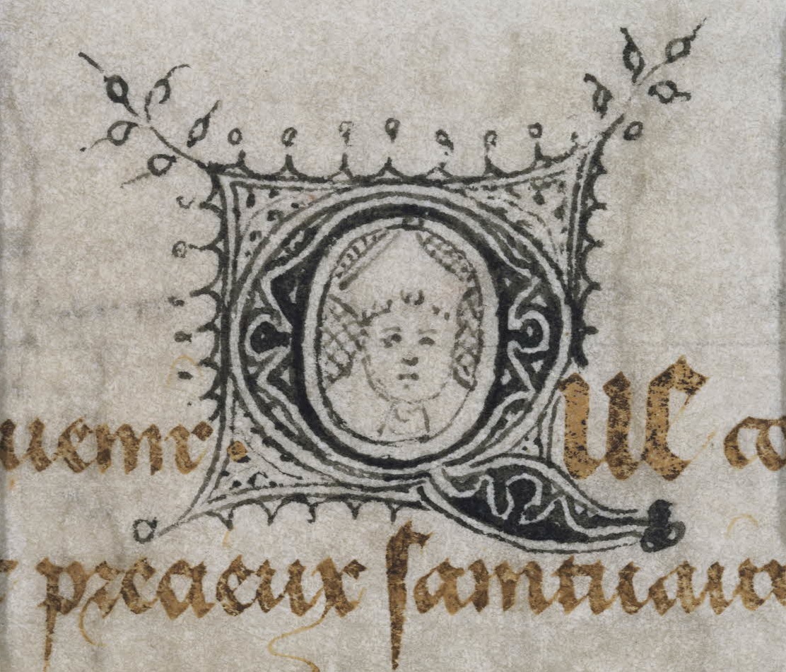 ArchivesnatFr's tweet photo. Voici une #lettrine issue de cet acte de Blanche de Navarre, deuxième épouse de Philippe VI de Valois, qui institue 2 messes dans la Chapelle Saint-Hippolyte de Saint-Denis, juin 1372. [AE/II/394/B] https://t.co/EhnnzEZS91