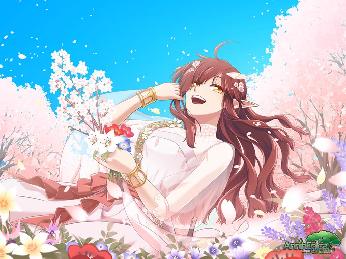 ふぇ～!納品完了いたしました!今月はコルネリウスさんまつりであーる。桜の花びらを空中でキャッチするとハッピーがうんにゃらかんにゃら…を思い出して走り回ってほしいおまけ絵です。妖精さんでは蒼鷹/AnnihEpica(アニエピカ)/(C)アルパカコネクト #アルパカコネクト 