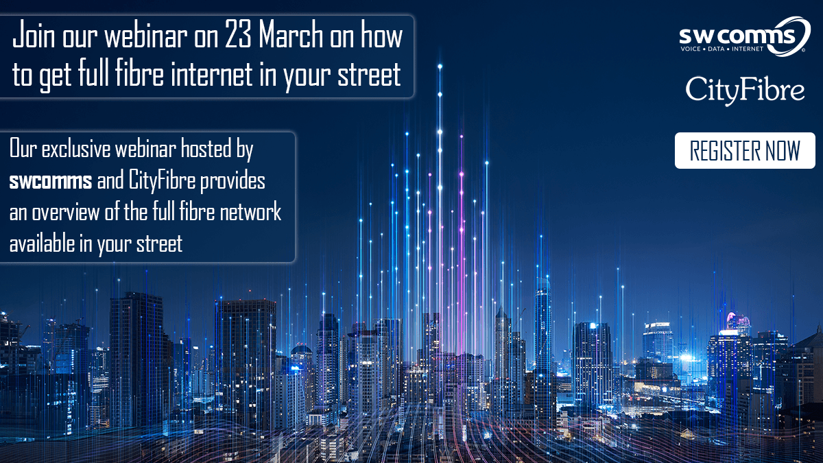 southwestcomms's tweet photo. The internet is more critical than ever during these difficult times. #swcomms and @cityfibre are presenting a free #webinar which provides an overview of how important full #fibre connectivity is for business. Join us at 10:30am today https://t.co/itWZpghryD https://t.co/AkKtMtVd7o