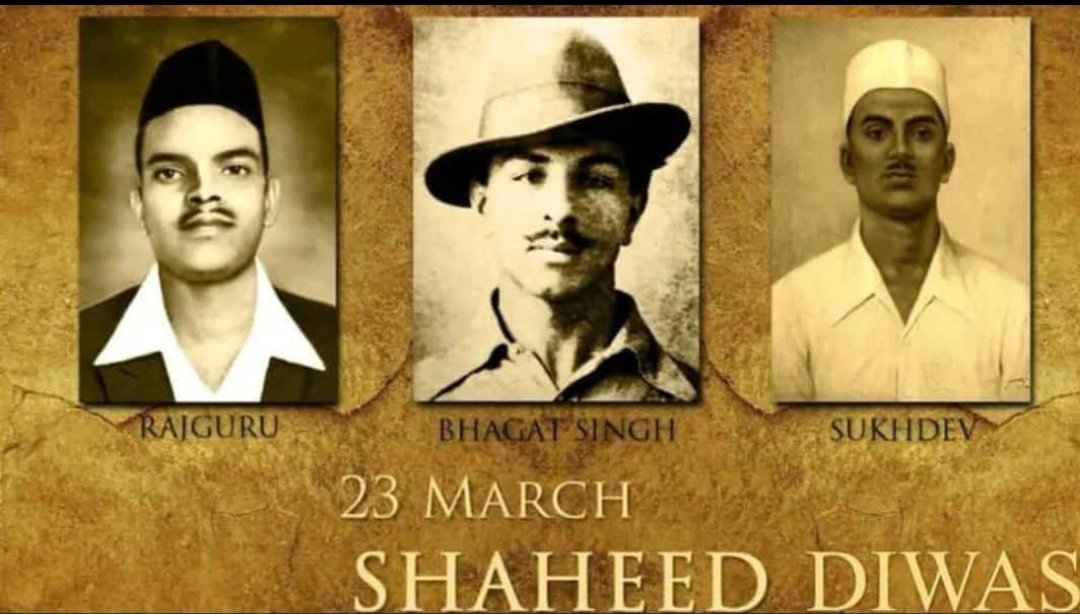 Shivamc0's tweet photo. On #ShaheedDiwas, great salute to our martyrs #BhagatSingh #Rajguru and #Sukhdev who laid down their lives for the freedom of India 🇮🇳.
🙏🙏🙏 https://t.co/F42LGRFNuR