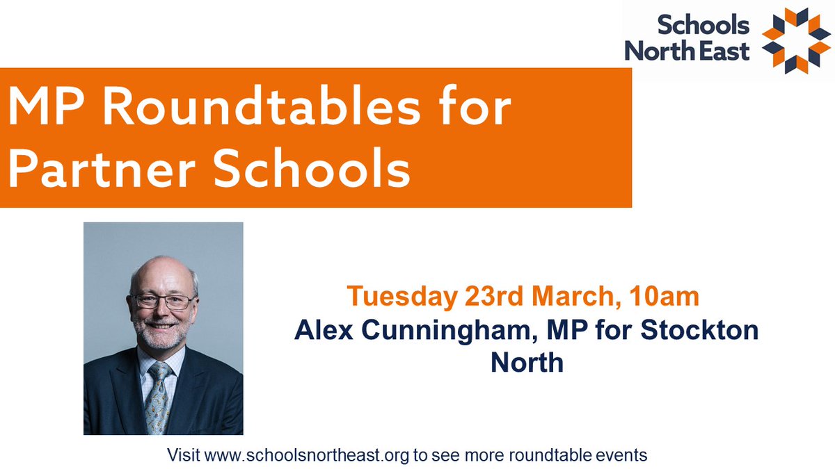 SCHOOLSNE's tweet photo. This morning we will be joined by @ACunninghamMP
 for a roundtable event with our Partner Schools in Stockton North to hear the challenges our schools are facing. 

Not a Partner School? Sign up now:
https://t.co/s9Y4mS7luI https://t.co/1AuDcilXtn
