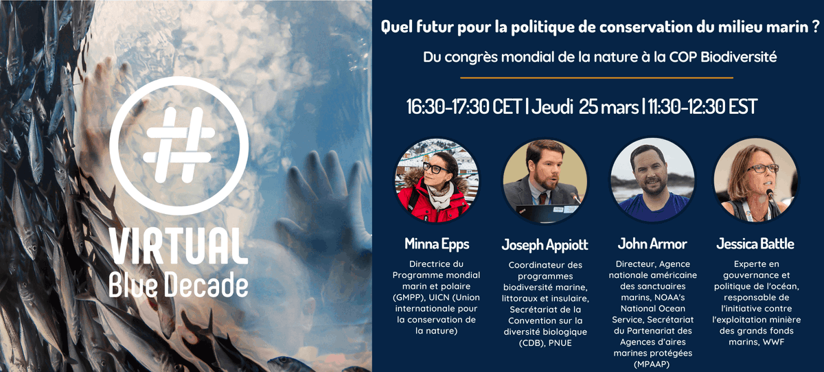 IF_Barcelona's tweet photo. La #VirtualBlueDecade vous présente ce dialogue multi-acteurs pour en apprendre davantage sur les enjeux des prochaines négociations internationales sur la biodiversité #WorldConservationCongress
📆25/03, 16h30-18h
📍Online 👉https://t.co/Y0Jh0qoLYq
@V_BlueDecade
@UNBiodiversity https://t.co/SZpDEyew5f