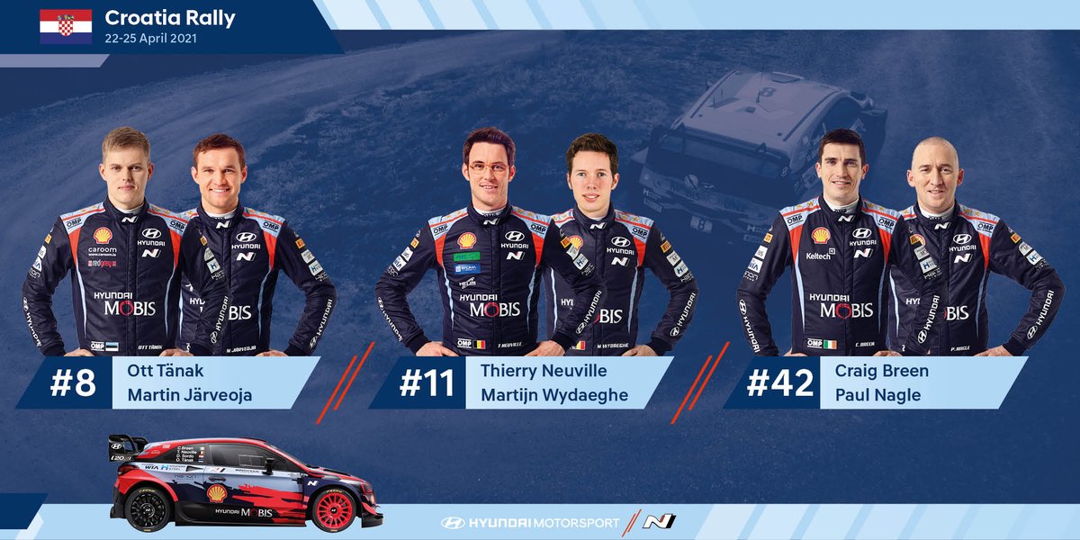 rallye054's tweet photo. 🔴 [#WRClive] @Craig_Breen confirmé dans le line up de @HMSGOfficial pour le @croatia_rally aux côtés de @OttTanak et @thierryneuville 👉🇭🇷

#WRCCRO - #CroatiaRally https://t.co/IKWcYD1Mg4