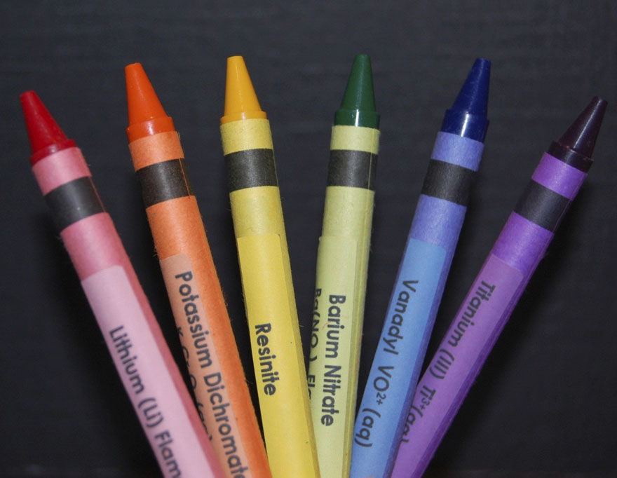 NaoCasanova's tweet photo. Ceras etiquetadas con los compuestos químicos que les dan el color.
Hay 120 etiquetas, tantas como el nº de colores de Crayola.
Para que los niños se aficionen a la química. 🧪⚗️ https://t.co/96UOak2okB