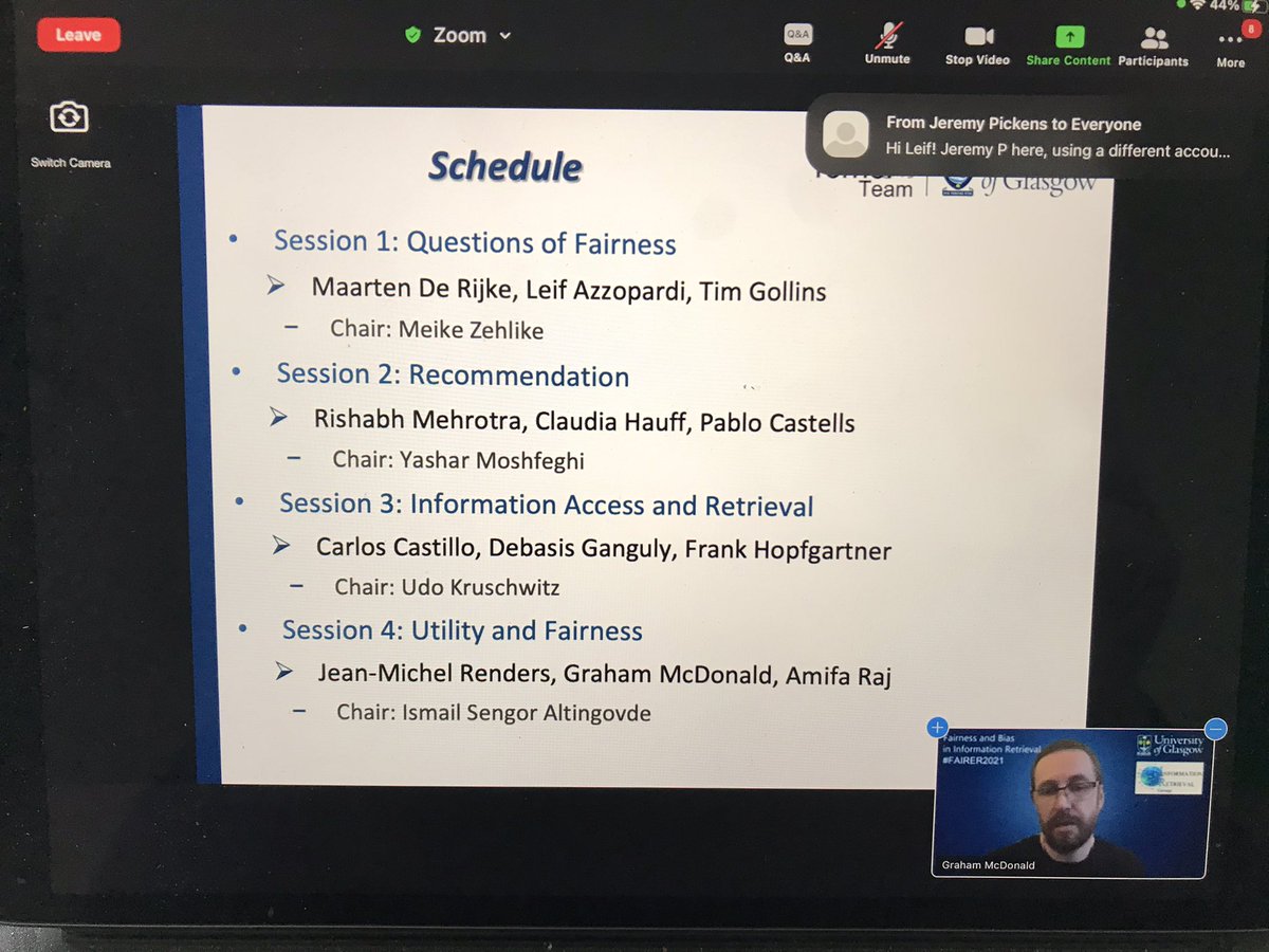 iadh's tweet photo. We just kicked off the proceedings of the online #FAIRER2021 workshop - a very warm welcome to our speakers, panelists and delegates; we are excited to welcome over 380 delegates to the workshop https://t.co/sQTEkE2Tn1