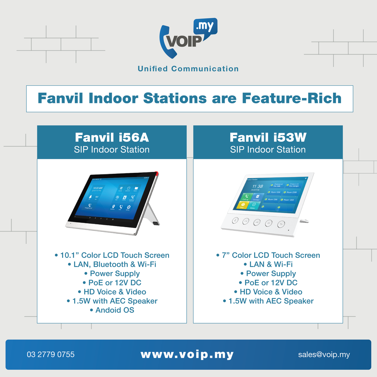 voipdotmy's tweet photo. As part of its smart home strategy, Fanvil has launched i-series Indoor Stations in 2020. There are four products in this range, all feature-rich color screen, and support IP-based network connections. 

For more info visit https://t.co/0YSjUBiSP2

#Fanvil #IndoorStation https://t.co/8zxaINlol4