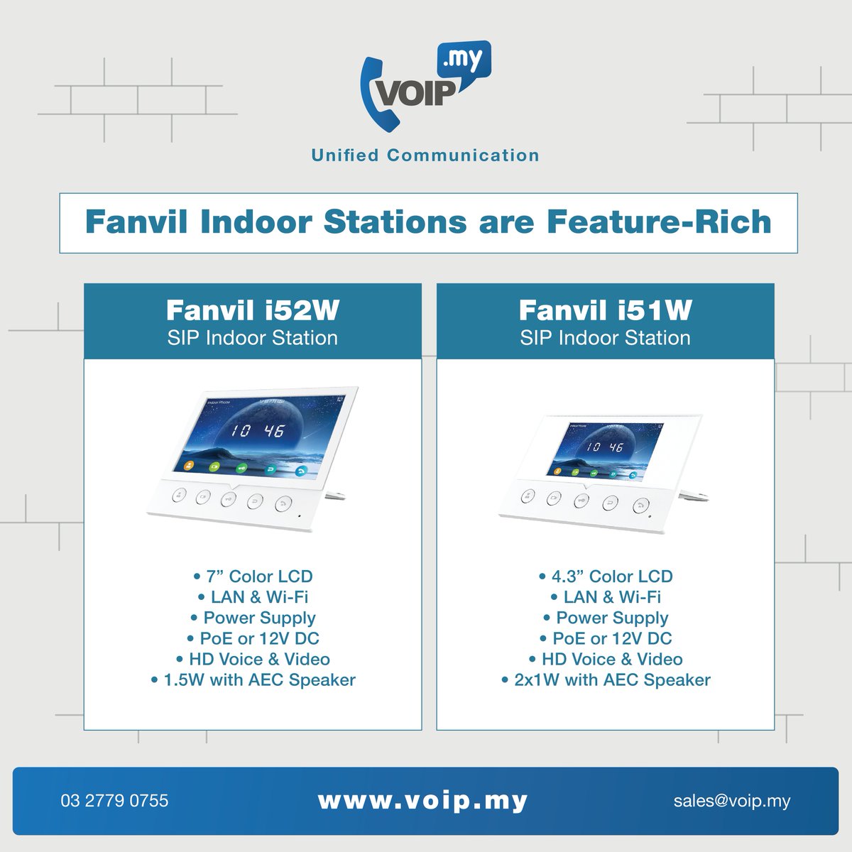 voipdotmy's tweet photo. As part of its smart home strategy, Fanvil has launched i-series Indoor Stations in 2020. There are four products in this range, all feature-rich color screen, and support IP-based network connections. 

For more info visit https://t.co/0YSjUBiSP2

#Fanvil #IndoorStation https://t.co/8zxaINlol4