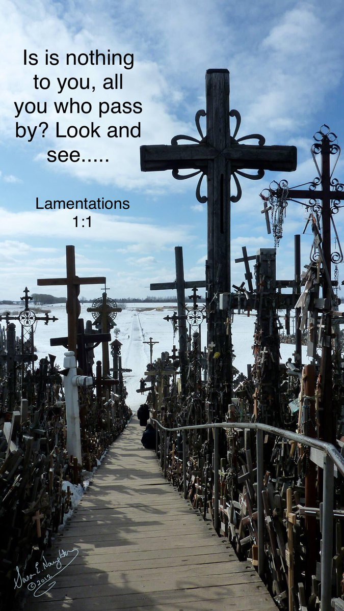 monknunanglican's tweet photo. ‘Is it nothing to you, all you who pass by. Look and see there is no sorrow like my sorrow....
Photo: The Hill of Crosses, Lithuania. https://t.co/r8R1qQPETT