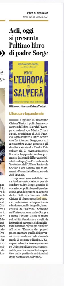 chiartin's tweet photo. Oggi #23marzo alle 18.30 sui canali social di #AcliBergamo presenteremo il testamento civile di #padreSorge con @emmecip @SimoneBiffi82
https://t.co/oIhEzGgmMP https://t.co/4ysQUDpzBs