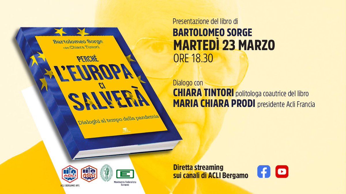 chiartin's tweet photo. Oggi #23marzo alle 18.30 sui canali social di #AcliBergamo presenteremo il testamento civile di #padreSorge con @emmecip @SimoneBiffi82
https://t.co/oIhEzGgmMP https://t.co/4ysQUDpzBs