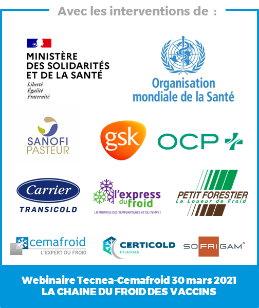 cemafroid's tweet photo. [Webinaire J-7] La chaîne du froid des #vaccins - mardi 30/03 17h
Envie de tout savoir sur la logistique sous température dirigée des vaccins contre la #Covid19 ? Inscrivez-vous gratuitement pour connaitre le point de vue de toutes les parties prenantes. https://t.co/mryUD726N5 https://t.co/QZbEeZ0jhC