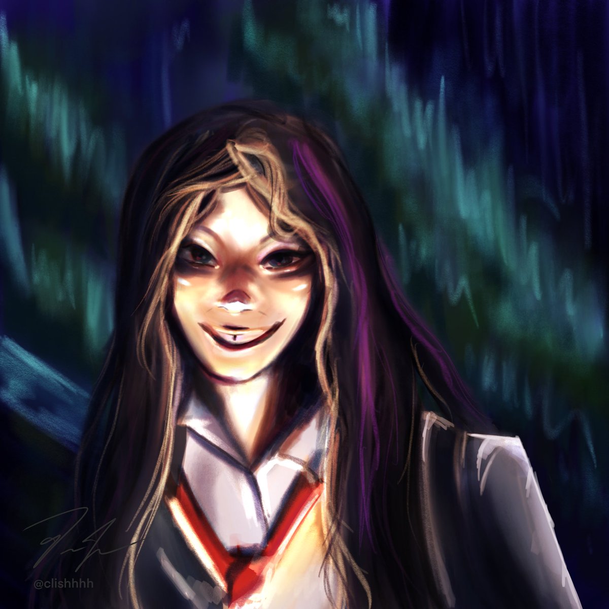 clishhhh's tweet photo. Overexposure in references is PAIN
Anyway, have this psycho #mitsukosouma from the original #BattleRoyale d a b https://t.co/BZ1ir62EFn