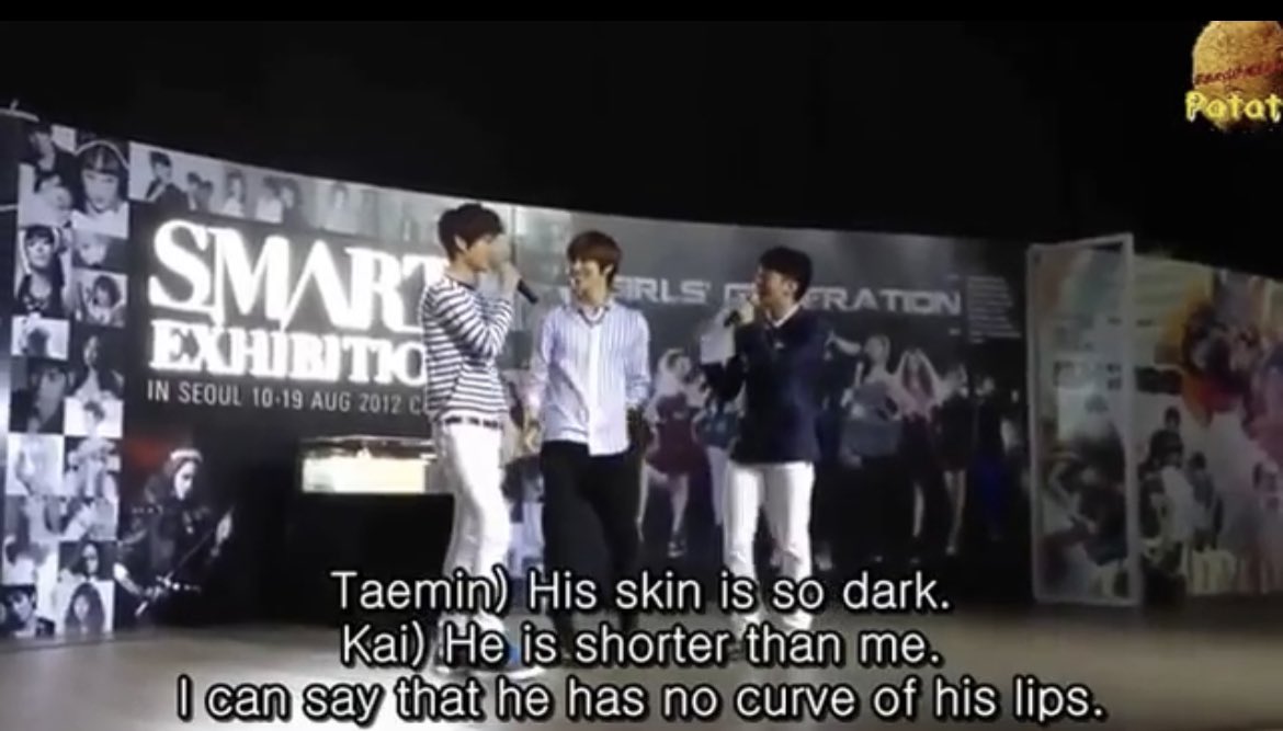 Taemin said that Kai’s weakness was that his skin is dark