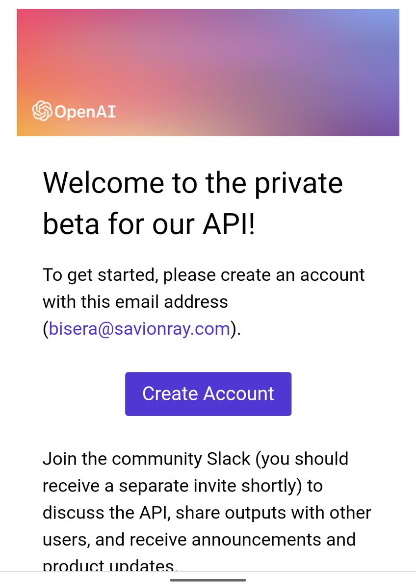 BiseraInTech's tweet photo. .@OpenAI is here! 🎉🎉🎉

Can't wait to get started and join what promises to be a great community.

Watch this space for updates and thanks for the quick reaction @gdb https://t.co/z0qFge2zJN