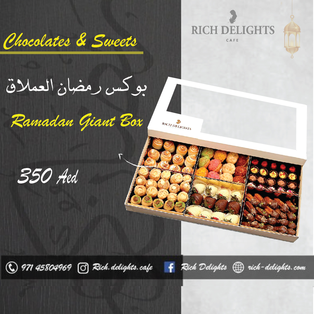 rich_delights's tweet photo. Ramadan Special Giant Box of freshly prepared sweets and chocolates

Perfect gift for Ramadan gatherings...

Something delicious for everyone in the family..

call us for pre-ordering
Gluten-Free available..

#richdelightscafe #sweets #chocolates #eclairs #cannolis #ramadan2021 https://t.co/QsqIqoIu1j