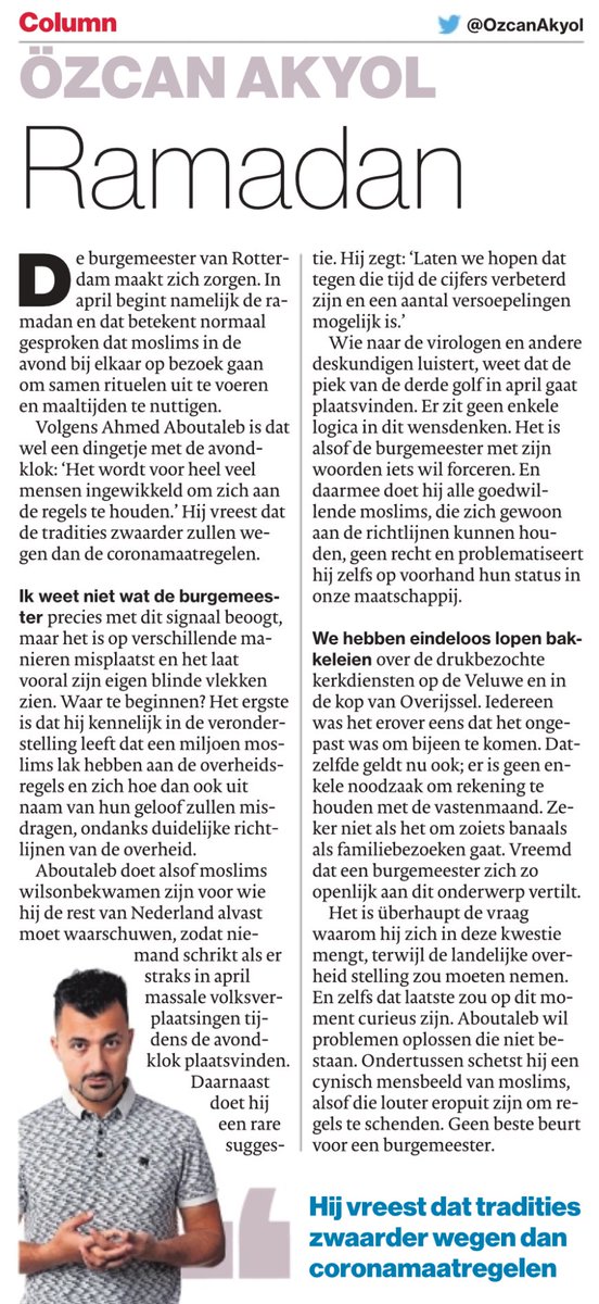 rschonck's tweet image. ⁦@OzcanAkyol⁩ begrijpt niets van Ahmed Aboutaleb ⁦@College010⁩.
Ik ook niet.
#ramadan