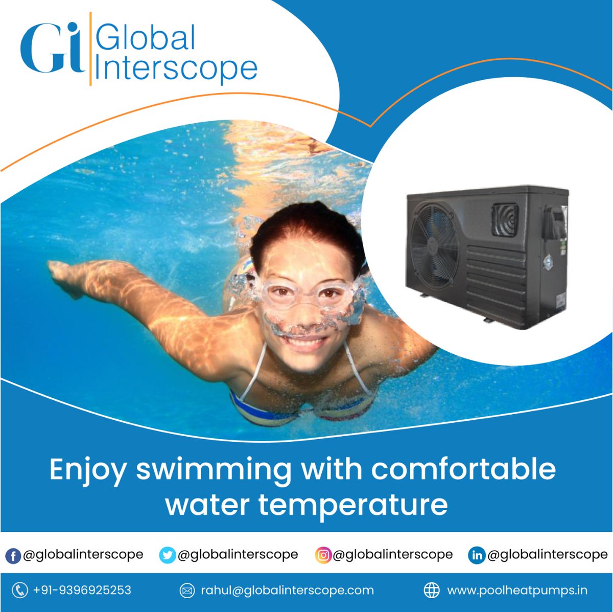 GInterscope's tweet image. To enjoy relaxing bath in your pool you need a comfortable water temperature which can be maintained with heat pumps. 

For more details visit: poolheatpumps.in

#poolheatpumps #poolheatpumpsinhyderabad #poolheatingsolutions #poolheating #globalinterscope #stayhome