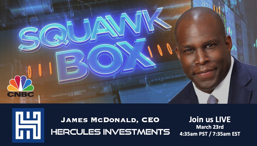Join us on #CNBC Squawk Box at 4:35am PST/ 7:35am EST!

#squawkbox #herculesinvestments #jamesmcdonald