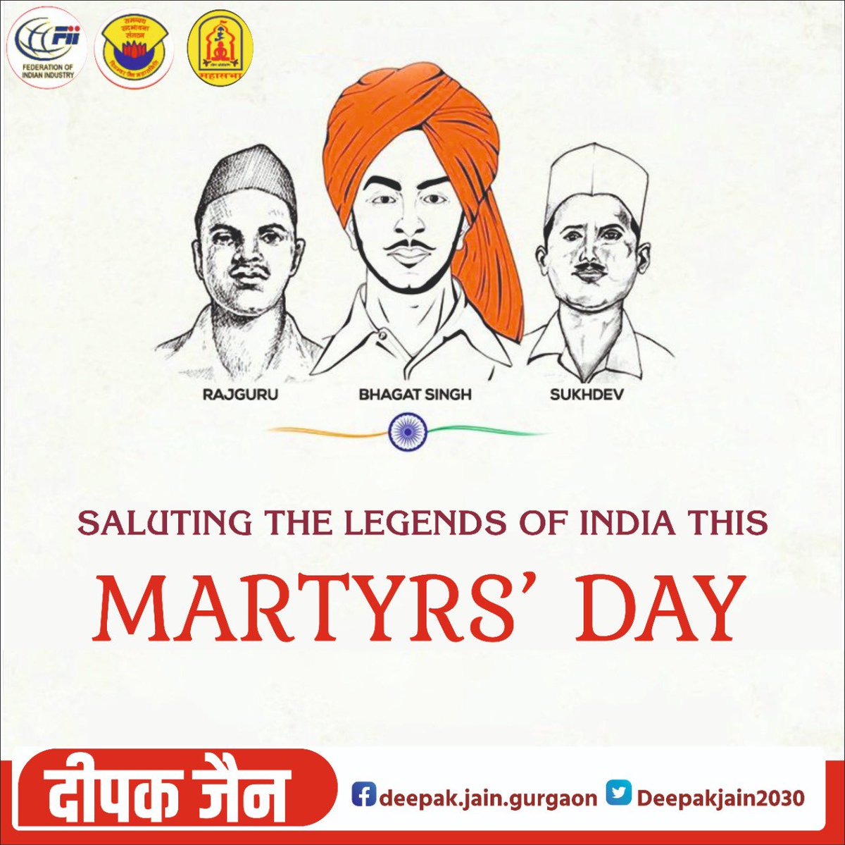 Deepakjain2030's tweet photo. Today Nation pays tribute to its Sons who laid supreme sacrifice for the Motherland.

🙏🙏🌺 https://t.co/aUNDnEGDCx