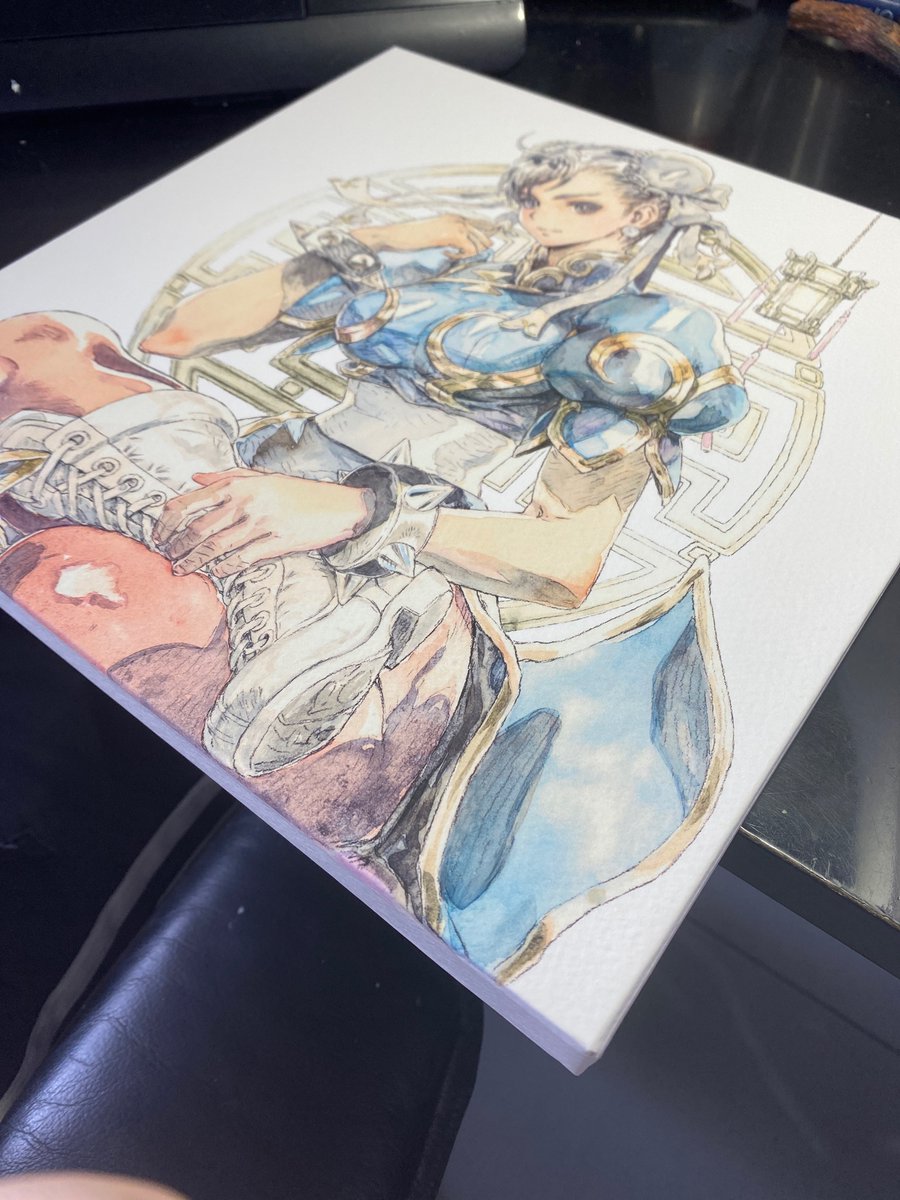 あきまん先生の、春麗アートパネルが届きました。立体額装して仕事場の