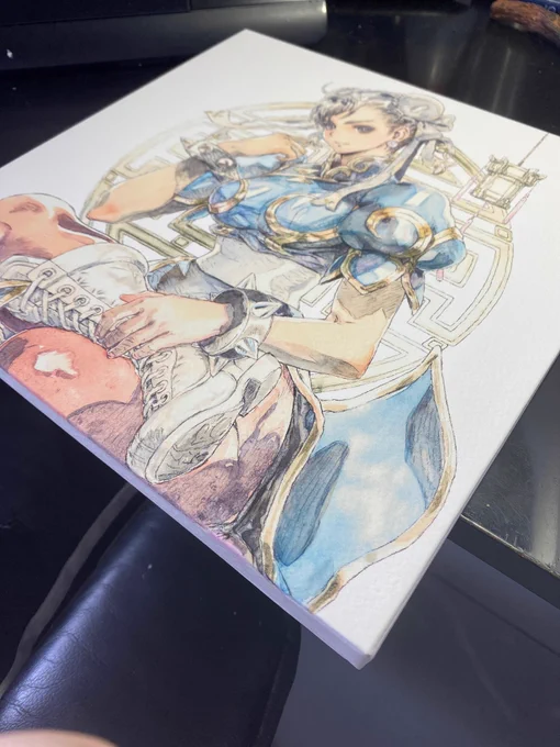 あきまん先生の、春麗アートパネルが届きました。立体額装して仕事場の高い所に飾るべし! 