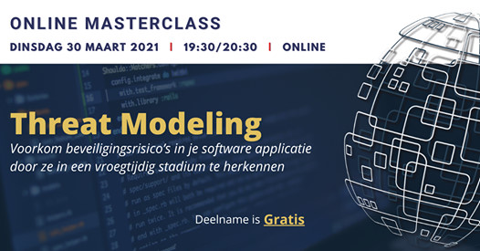 Ons webinar "Threat Modeling" start vandaag over een week (30 maart a.s. van 19:30 tot 20:30): aanmelden kan via bergler.nl/event/webinar-…