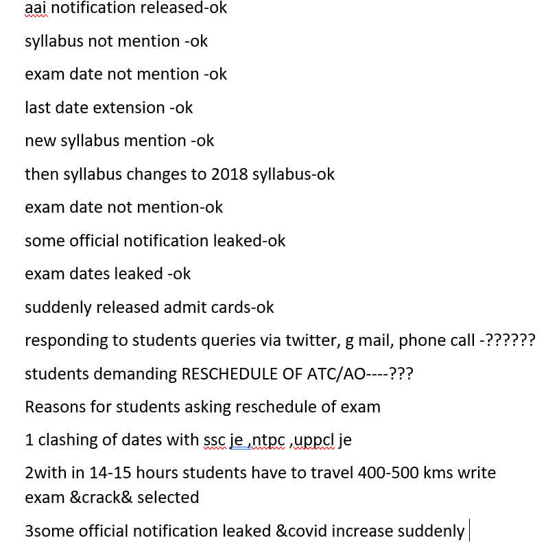 saikumarkonagan's tweet photo. #Reschedule_AAI_examdate @AAI_Official @nidhiindiatv @indiatvnews  aai following mahatma gandi ji principles
1.don't listen to students
2.dont see what is happening around
3.dont respond to students issues 
kindly  plz reschedule for the benefit of lakhs of students https://t.co/Q9Dk1UBsgk