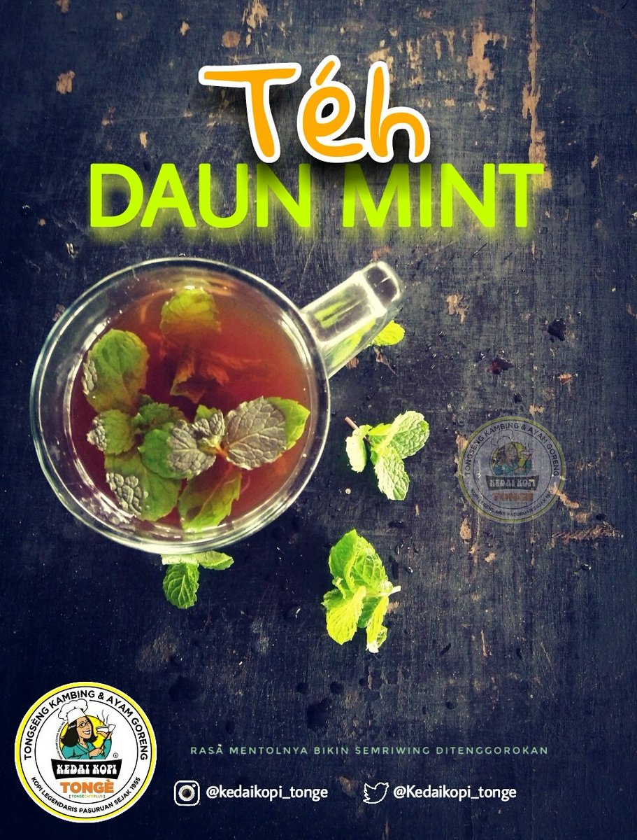 Teh Daun Mint.
Teh yang kami sajikan perpaduan daun teh dari perkebunan teh Jawa Tengah dan Teh dari perkebunan Teh di Jember
