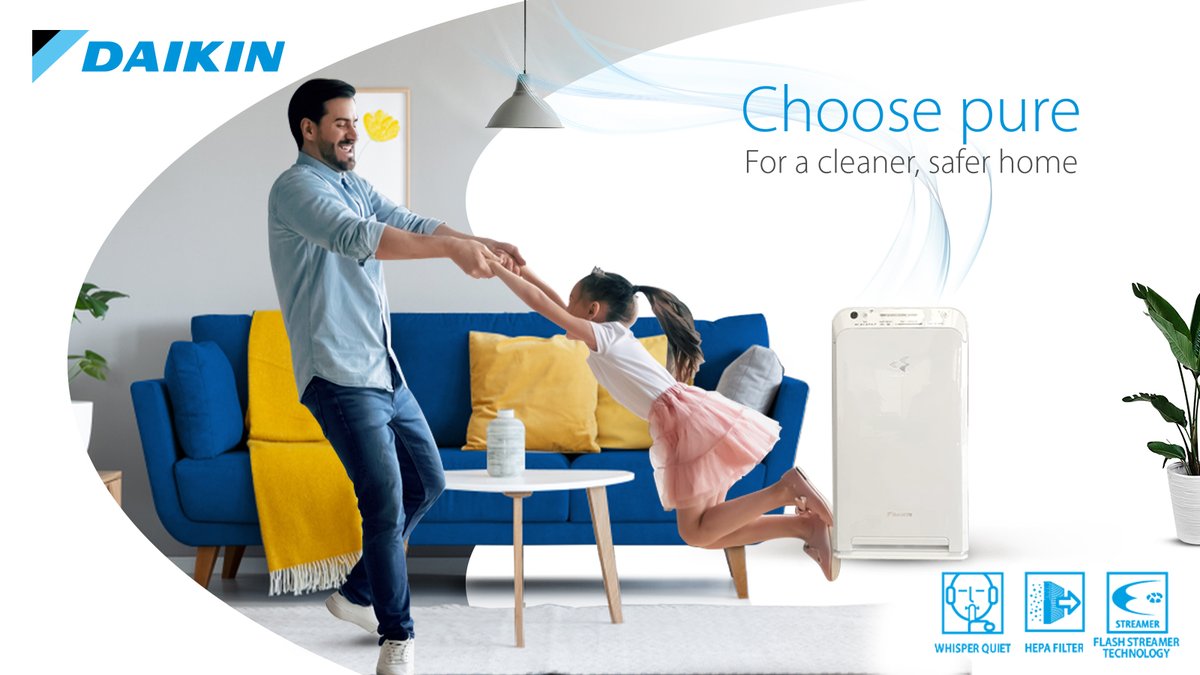 Daikin_MEA's tweet photo. Keep your family away from the harms of polluted environment. Make their lives healthy and happy with the purity that Daikin offers. Learn More: https://t.co/tCSBdYdAaG

#Daikin #DaikinMEA #AirPurifier #HVAC #HEPAFilters #Air #StreamerTechnology https://t.co/fIGzs3d0z6