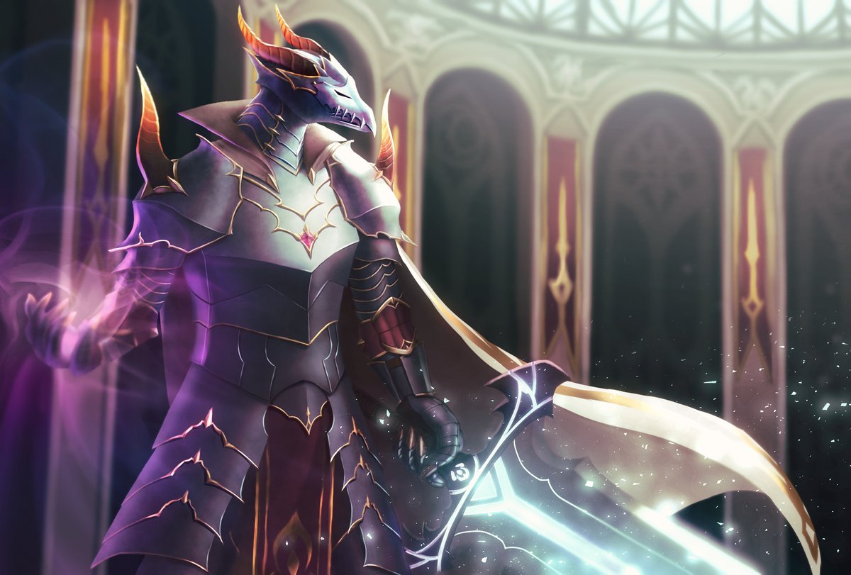 加筆できたああ
光＆闇属性の竜人の王様です！

#春の創作クラスタフォロー祭り 
#絵柄が好みって人にフォローされたい