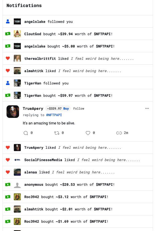 MR_TMRW's tweet photo. UMMMM WHAT IS HAPPENING?!! I’ve been on @BitClout for 30 seconds!!! Omg!
👀👀👀👀
#bitclout #nftpapi #weinthefuture https://t.co/5xPdKddthE