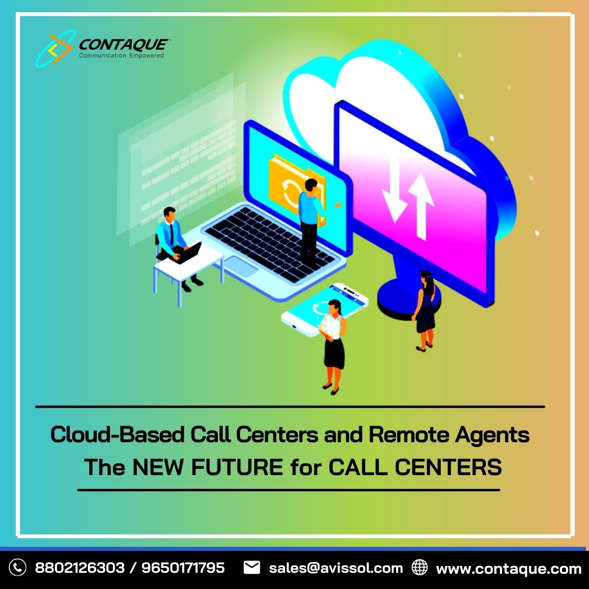 contaque1's tweet photo. Cloud-based #callcenters aren’t anything new, but over the next few years, we can expect to see almost all call centers migrating to the #cloud. This could mean goodbye to the traditional call center, hello to remote-based call centers with #remoteagents. 
https://t.co/U8P1GglGC5 https://t.co/jrtbLRkXNW