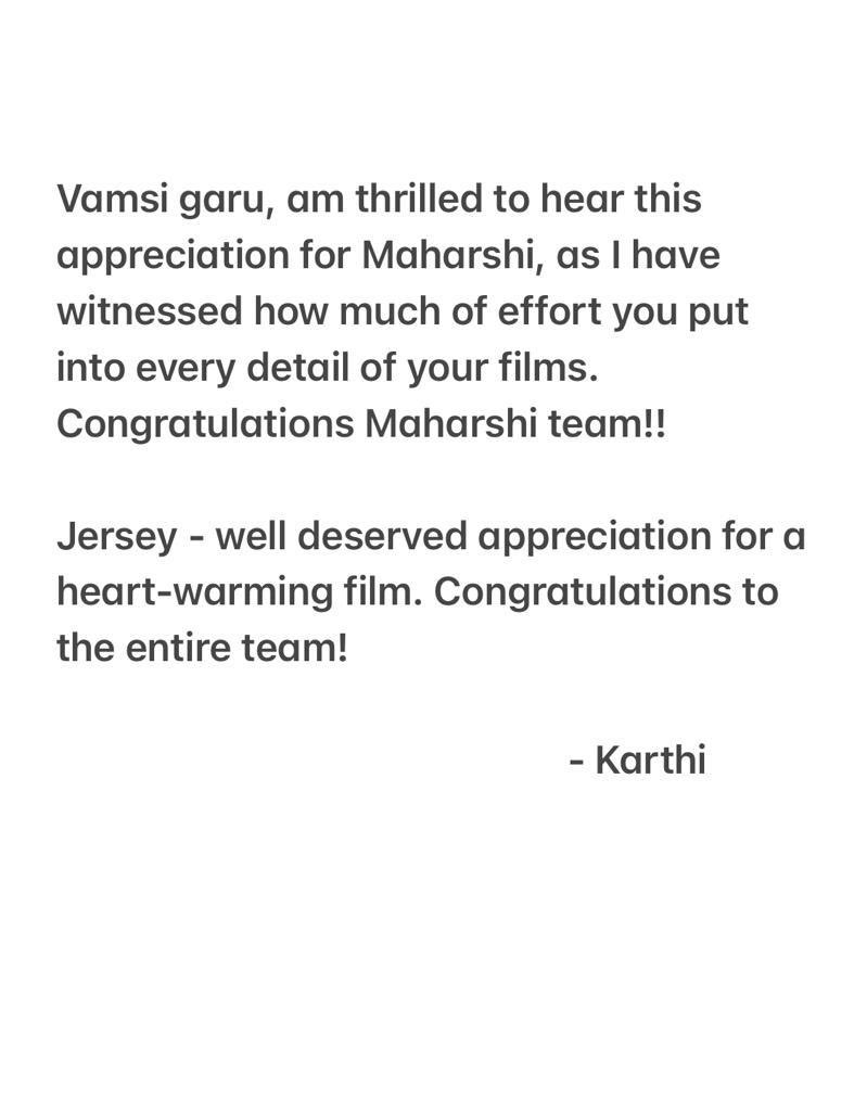 Karthi_Offl's tweet photo. Congratulations to all the National Award winners :) 

#NationalAwards https://t.co/UMAOEgBeEz
