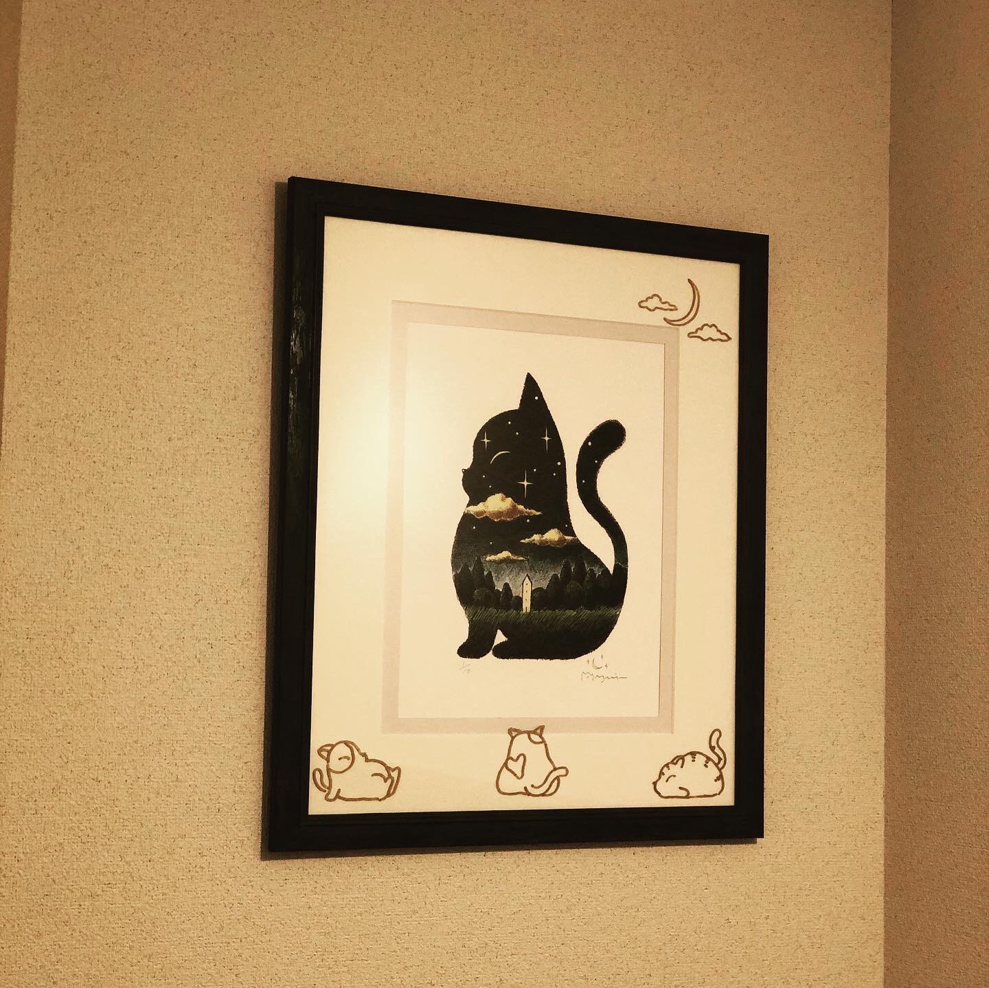 はせがわゆうじ　版画　額 はせがわゆうじ 版画 額