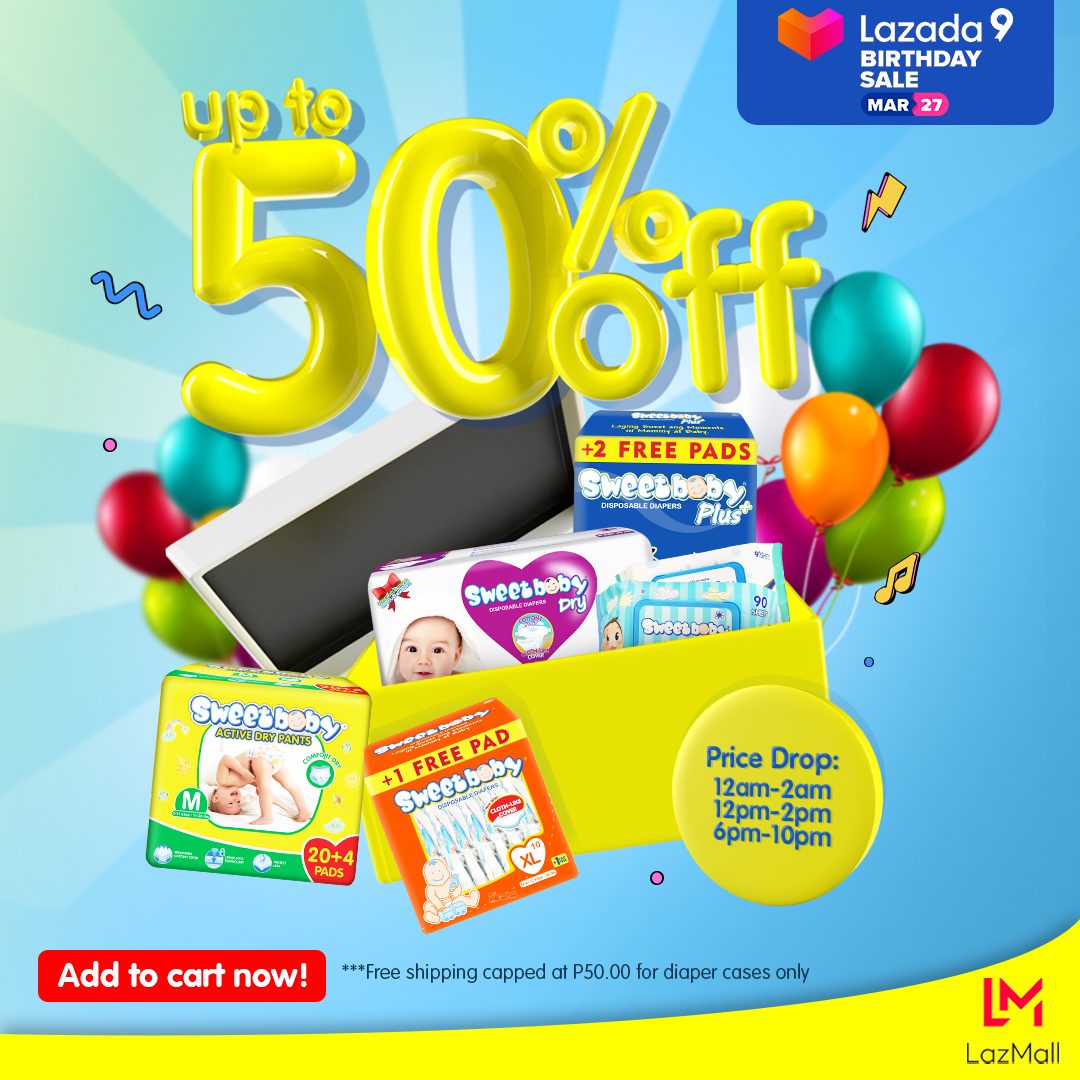 SweetBabyMain's tweet photo. Surprise! 🎉 It's @LazadaPH  9th Birthday Sale! Get the lowest deals possible up to 50% OFF on all our SweetBaby products. Add to cart now and Checkout on March 27!

SweetBaby Lazada Store:
🛒  https://t.co/rFrjhBaIwL

#SweetBaby #YouCanCountOn #LazadaBirthdaySale #LazadaPH https://t.co/3drJAh7pSo